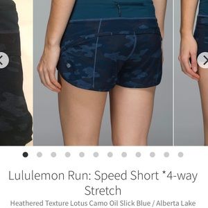 RARE Blue Camo Lululemon Speed Short Size 8